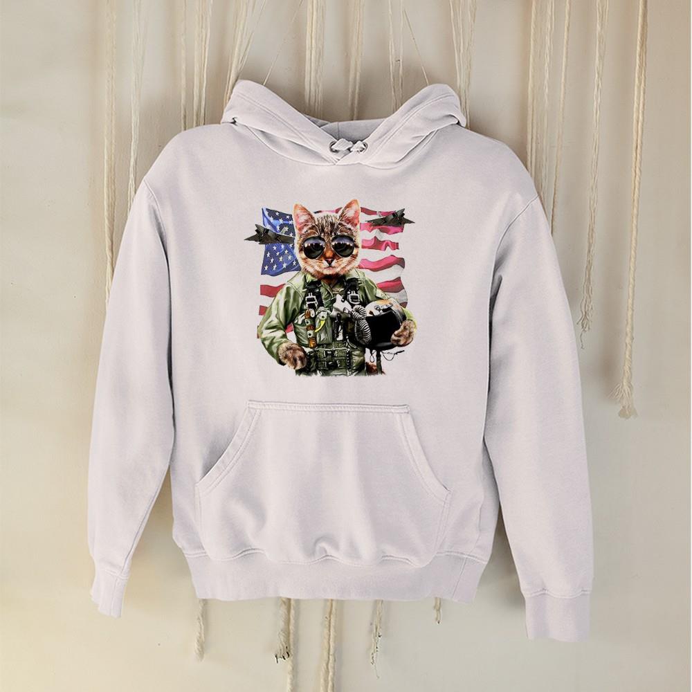 hh184 cool cat impersonate united states air force pilot shirt hoodie - Cool Cat Impersonate United States Air Force Pilot Shirt