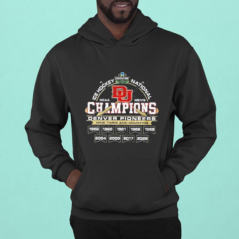 Denver Pioneers National Champions Men’s Ice Hockey Nine Times And Counting shirt 1