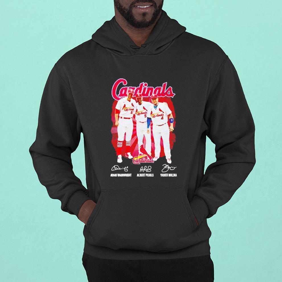 St Louis Cardinals Adam Wainwright Albert Pujols Yadier Molina signatures shirt 1 Ncovtee News