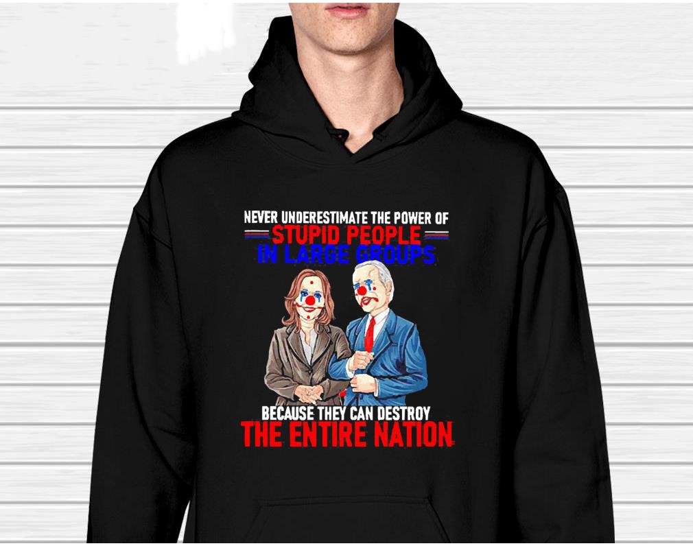 hh195 biden and harris clown never underestimate the power of stupid people shirt hoodie - Biden And Harris Clown Never Underestimate The Power Of Stupid People Shirt