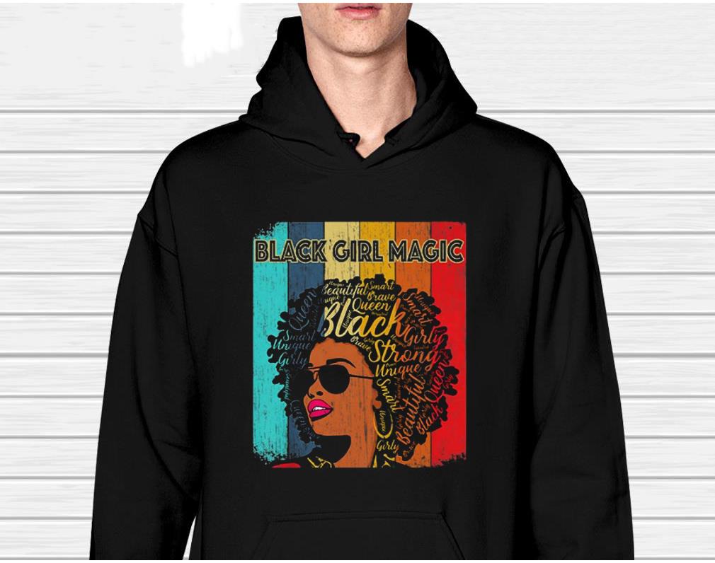 Womens Vintage Melanin Afro Black Girl Magic Queen Shirt 1