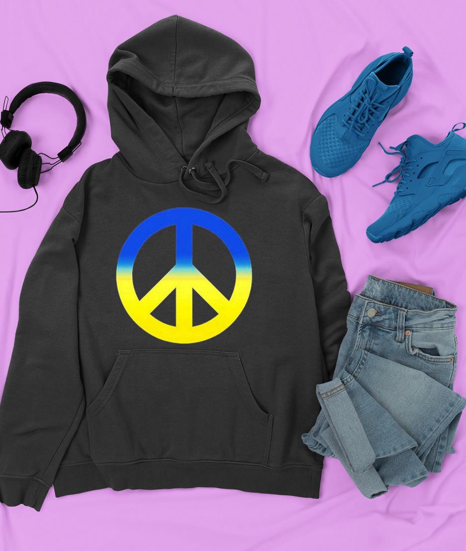 hh204 peace symbol colors of ukraine flag with peace sign shirt hoodie - Peace Symbol Colors Of Ukraine Flag With Peace Sign Shirt