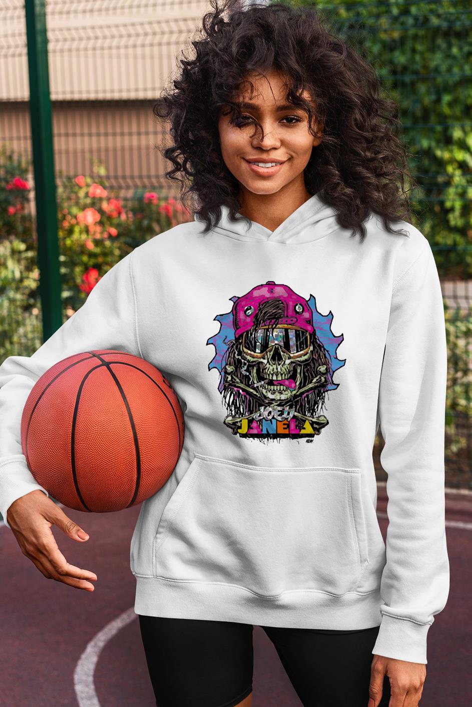 hh224 joey janela skull wears pink hat slammer shirt hoodie - Joey Janela skull wears pink hat slammer shirt