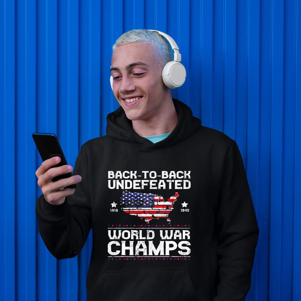 hh235 back to back undefeated world war champs shirt hoodie - Back To Back Undefeated World War Champs Shirt