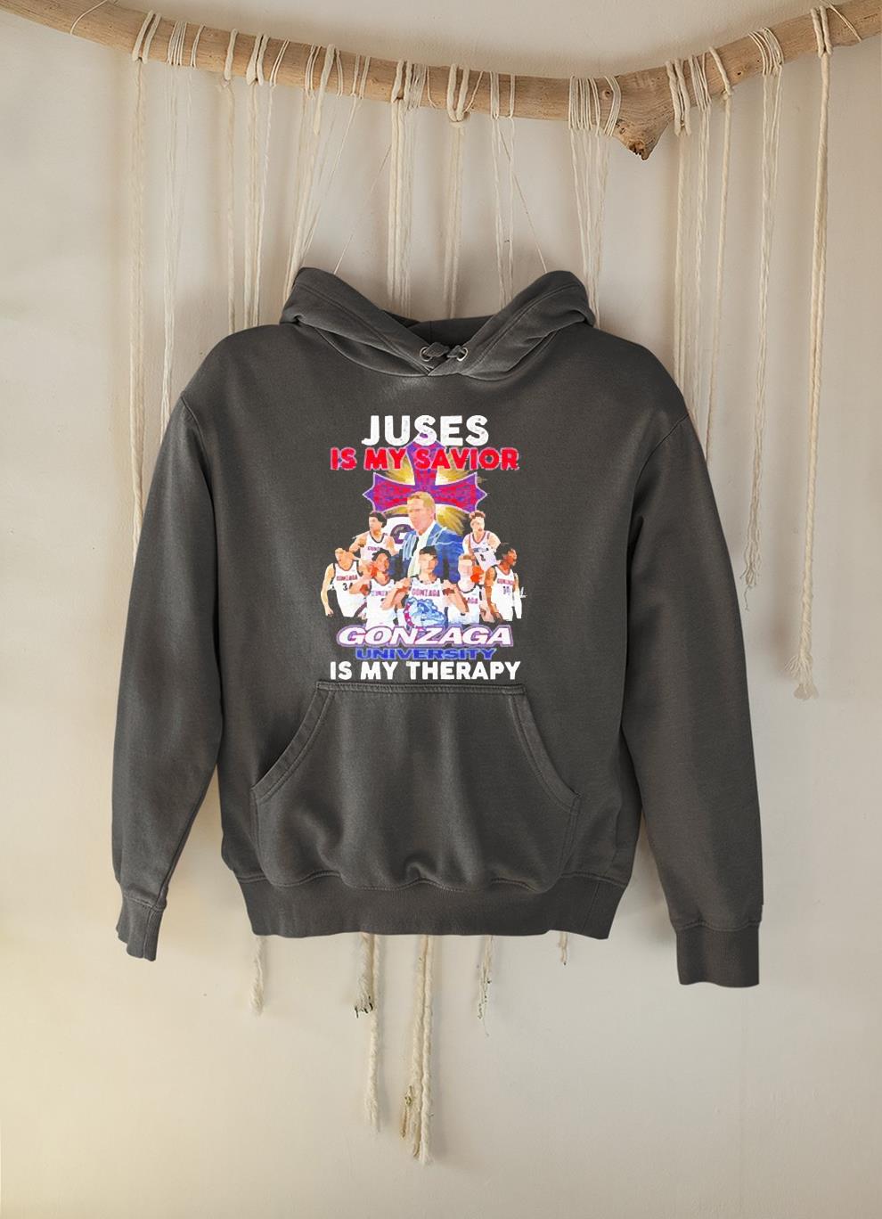 hh243 jesus is my savior gonzaga bulldogs university is my therapy signatures shirt hoodie - Jesus is my savior Gonzaga Bulldogs university is my therapy signatures shirt