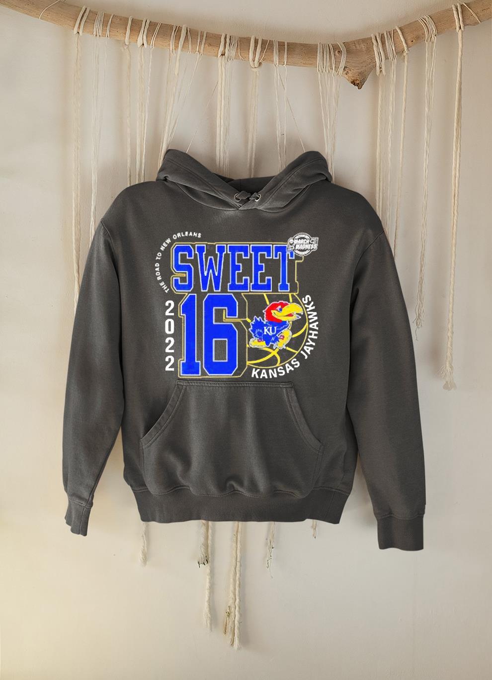 hh243 kansas jayhawks sweet 16 ncaa men s basketball 2022 shirt hoodie - Kansas Jayhawks Sweet 16 Ncaa Men’s Basketball 2022 Shirt
