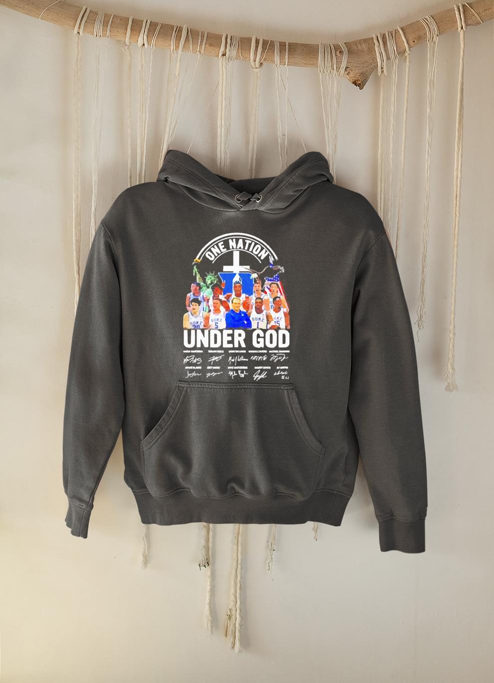 hh243 one nation duke blue devils under god signatures shirt hoodie - One nation Duke Blue Devils under god signatures shirt
