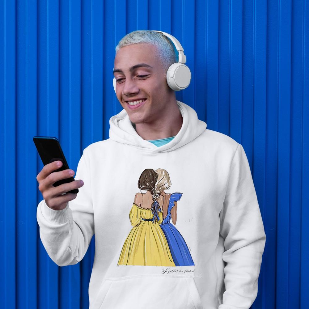 Stand With Ukraine Ladies Ukrainian Girls Blue Yellow Shirt 1 TEACHERHEROSHIRT NEWS