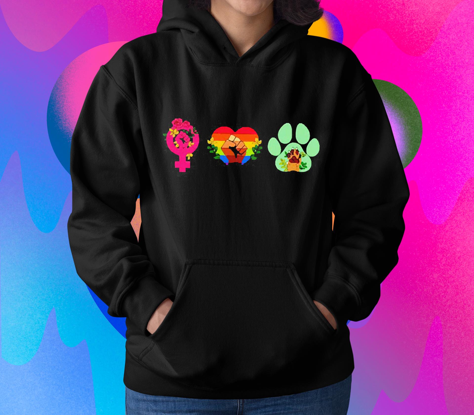 hh245 feminism pride progress and animalism shirt hoodie - Feminism Pride Progress And Animalism Shirt