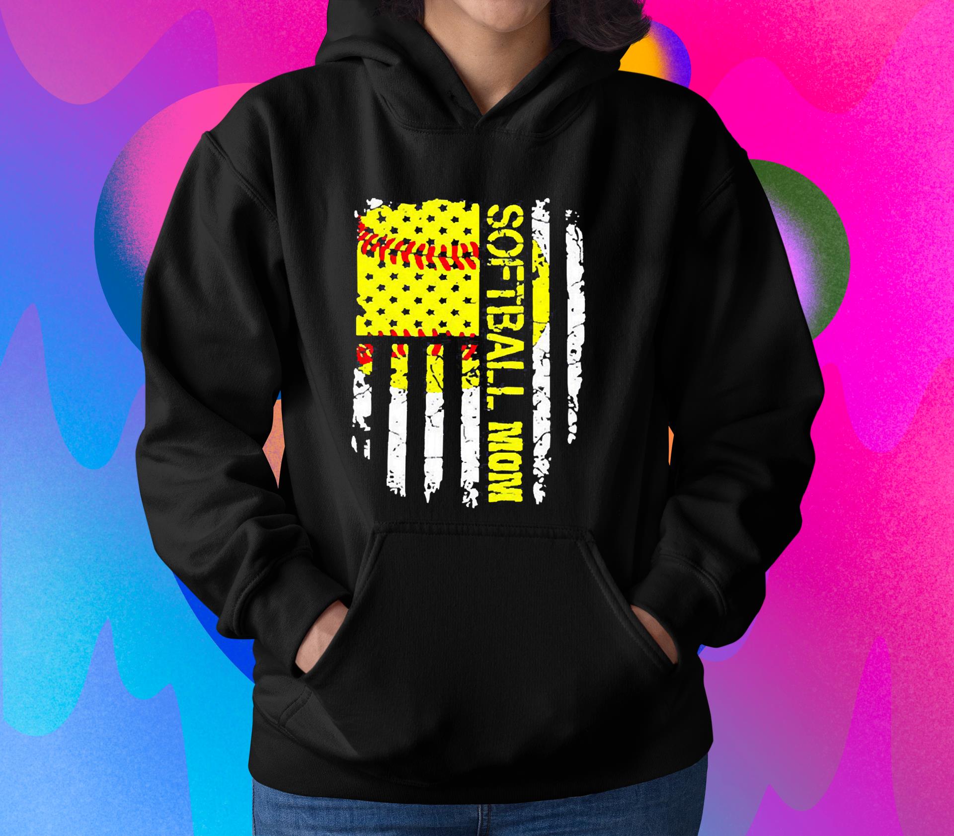 Softball Mom Flag Shirt 1