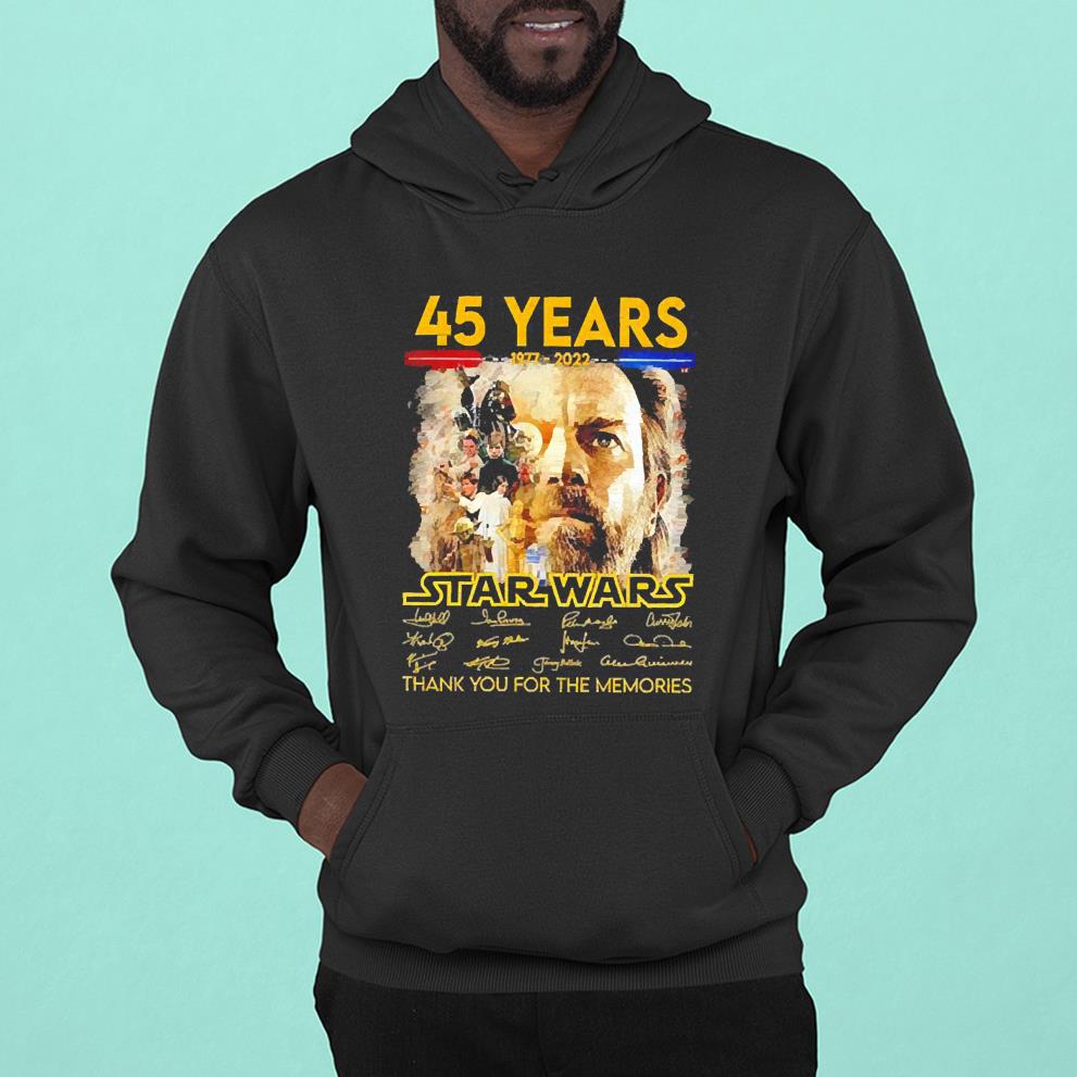 Star Wars 45 years 1977 2022 thank you for the memories signatures unisex shirt
