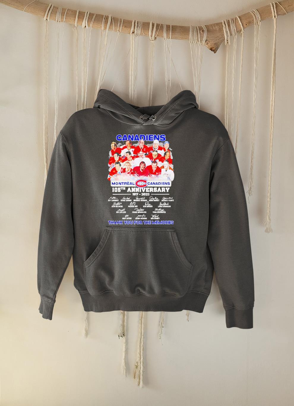hh264 montreal canadiens 105th anniversary 19172022 thank you for the memories signatures shirt hoodie - Montreal Canadiens 105th Anniversary 1917-2022 Thank You For The Memories Signatures Shirt