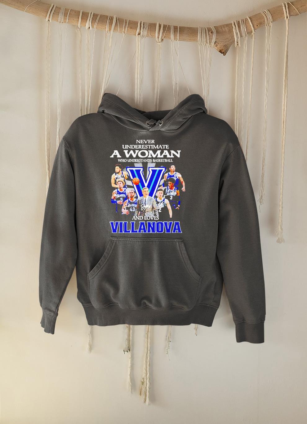 hh264 never underestimate a woman who understands basketball and loves villanova signatures shirt hoodie - Never Underestimate A Woman Who Understands Basketball And Loves Villanova Signatures Shirt