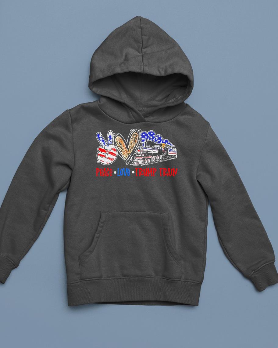 hh274 peace love trump train 2024 vintage american flag shirt hoodie - Peace Love Trump Train 2024 Vintage American Flag Shirt