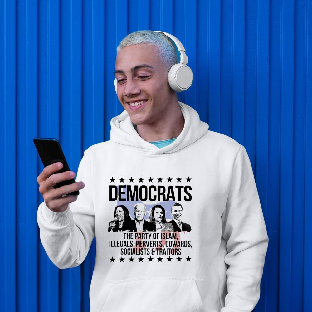 hh275 democrats the party of islam illegals perverts cowards shirt hoodie - Democrats the party of islam illegals perverts cowards shirt