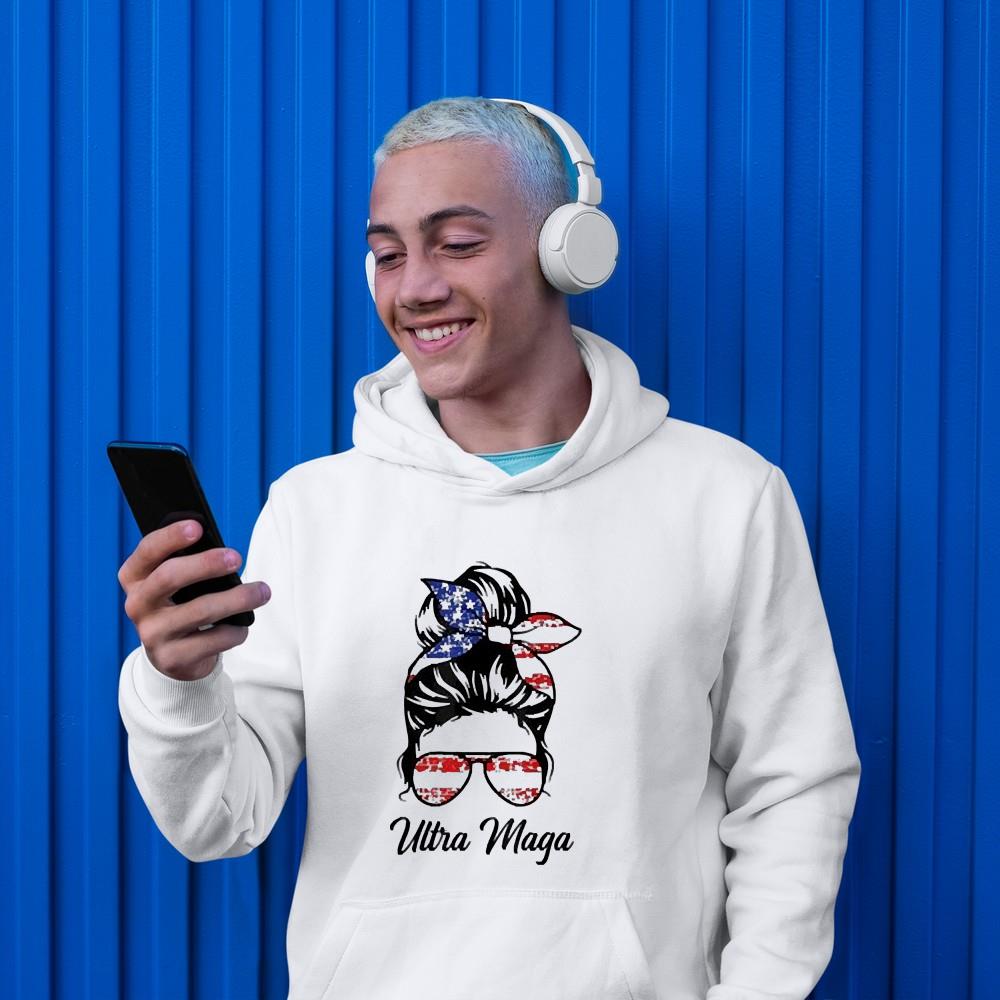 hh275 pro trump ultra maga messy bun shirt hoodie - Pro Trump Ultra Maga Messy Bun shirt