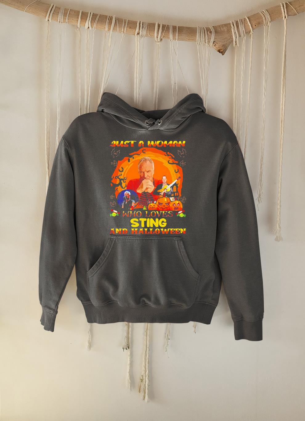 Just A Woman Who Loves Sting And Halloween Shirt