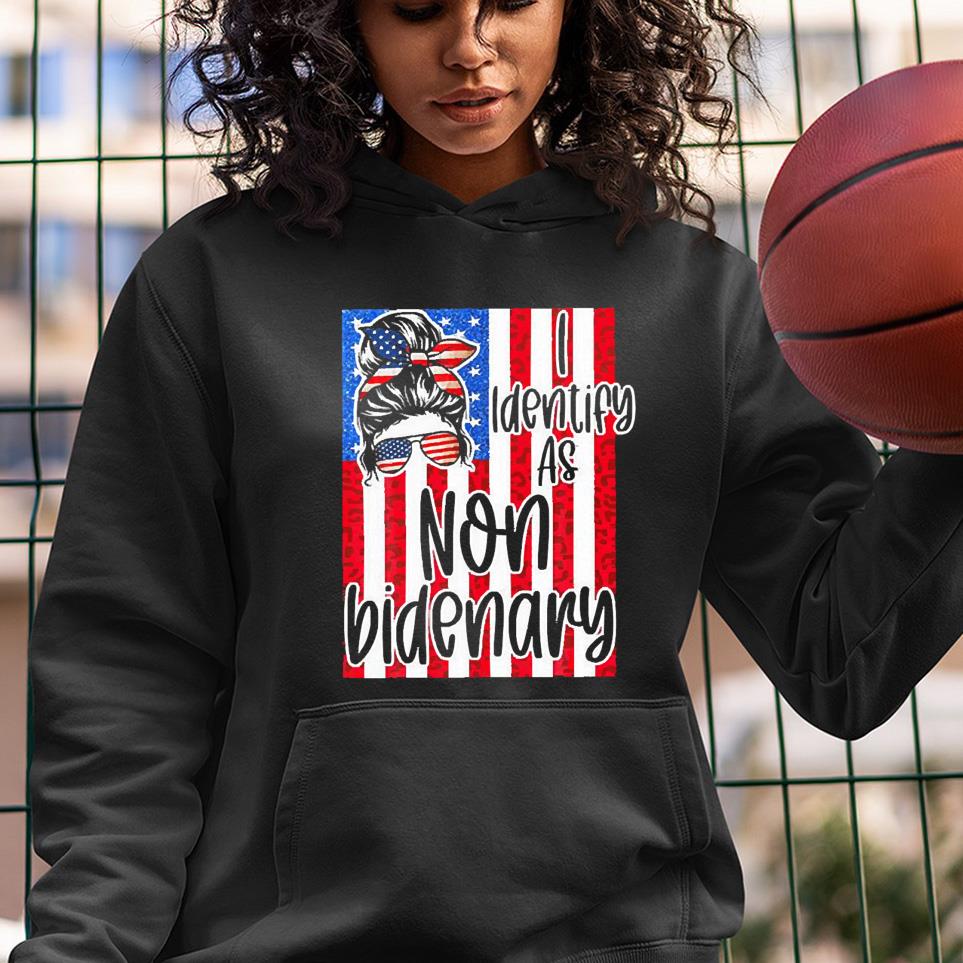 hh294 i identify as non bidenary funny biden republican usa flag shirt hoodie - I Identify As Non Bidenary Funny Biden Republican USA Flag Shirt