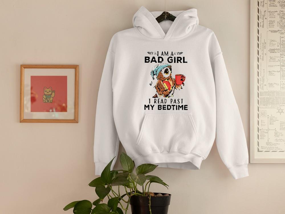 Owl I’m a bad girl I read past my bedtime shirt 1