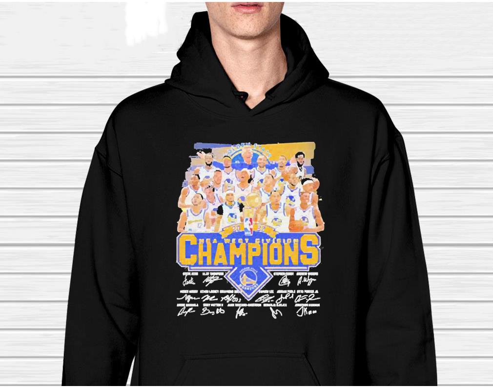 2022 NBA west Division champions golden state warriors signatures shirt 1 Postmaloneshirt News