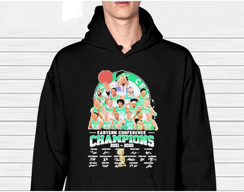 Boston celtics team 20212022 eastern conference champions signatures shirt 1 mydisneyshirt news