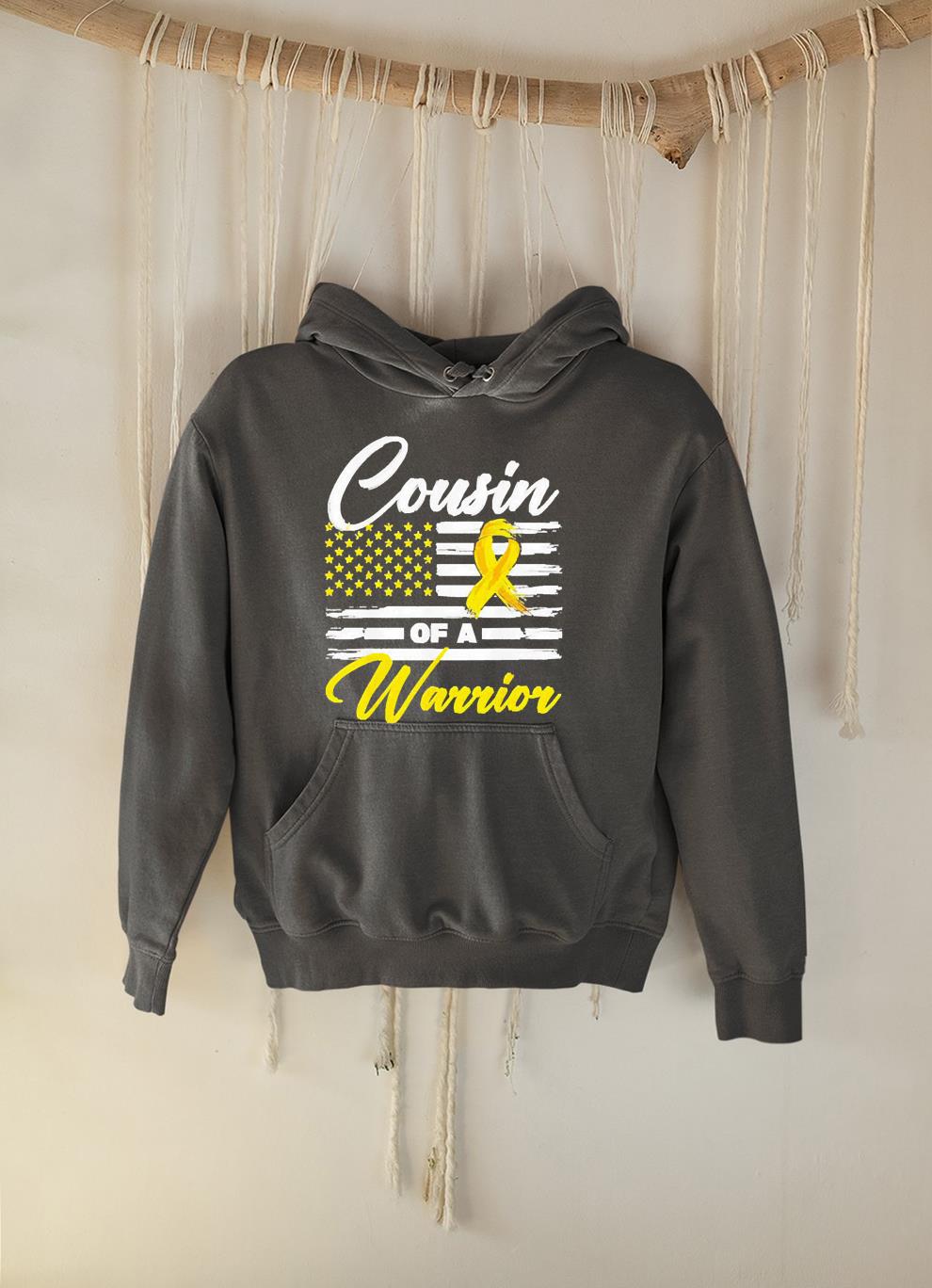 Cousin Of A Warrior USA Flag Sarcoma Cancer Awareness shirt