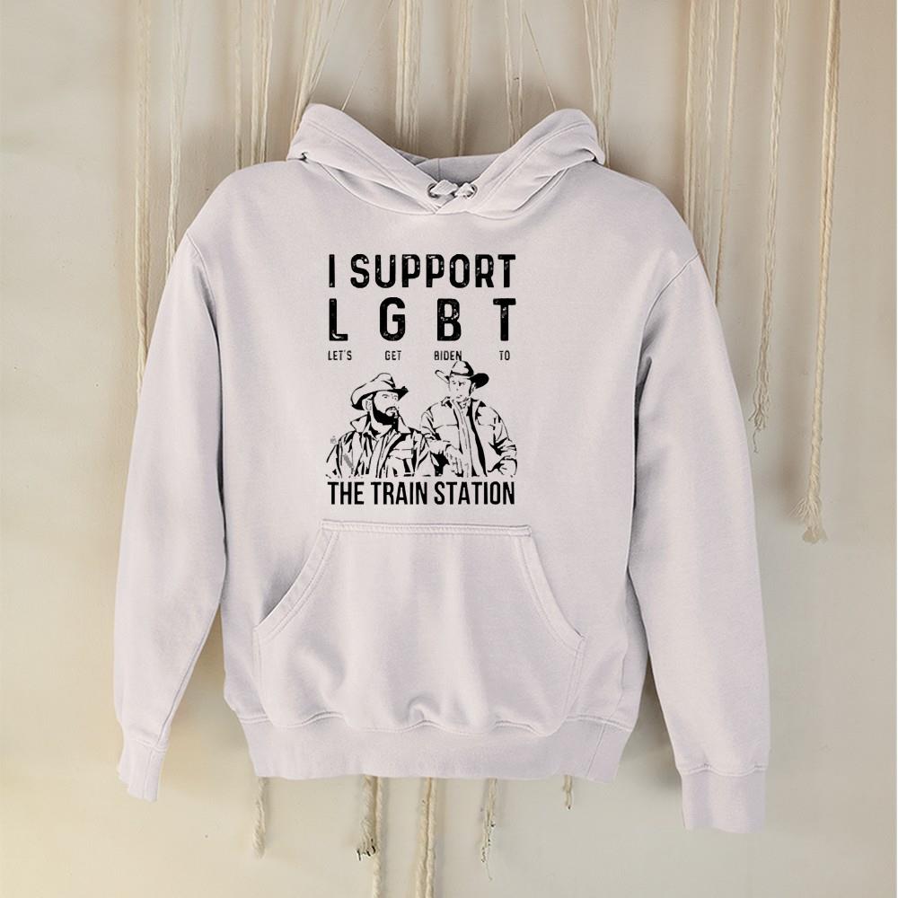 hh55 i support lgbt let s get biden to the train station shirt hoodie - I Support Lgbt Let’s Get Biden To The Train Station Shirt