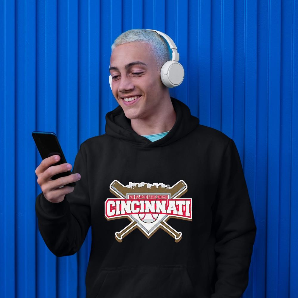 hh65 no place like home cincinnati baseball shirt hoodie - No Place Like Home Cincinnati Baseball Shirt
