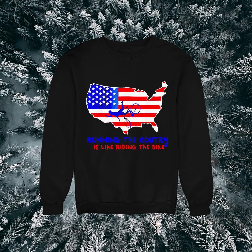 Running The Country Is Like Riding A Bike US Flag Biden shirt