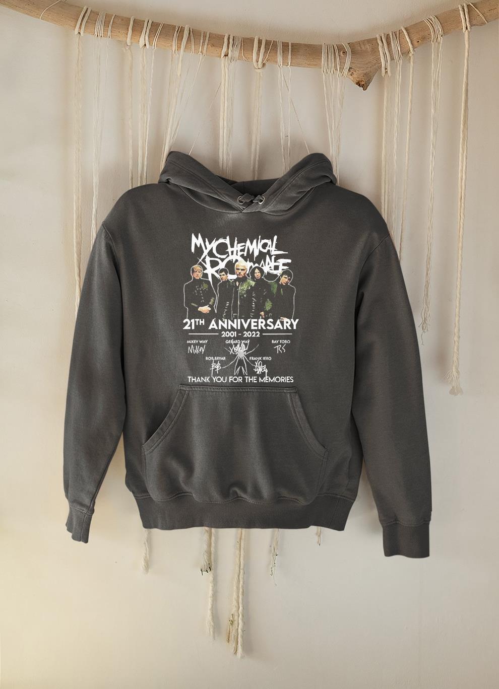 Mychemical Romance 21th Anniversary 2001 2022 Thank You For The Memories Signature Shirt 1