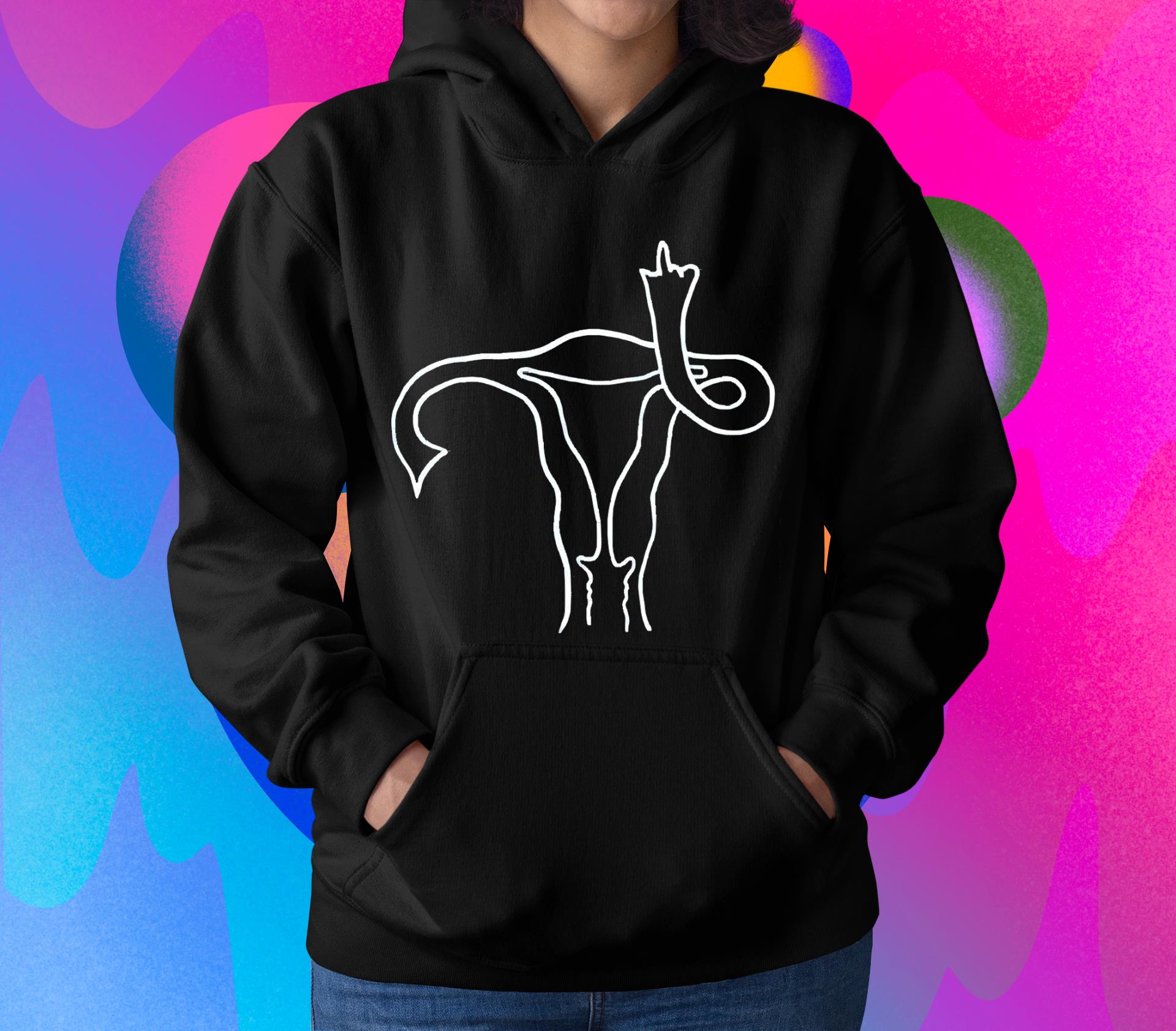 hh95 uterus middle finger shirt hoodie - Uterus Middle Finger Shirt