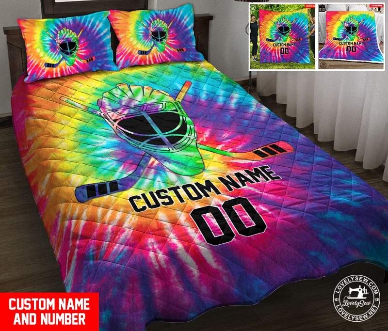 Hockey Goalie Helmet Tye Dye Personalized Quilt Bed Set & Quilt Blanke 1 Blog, Independencedayshirt News