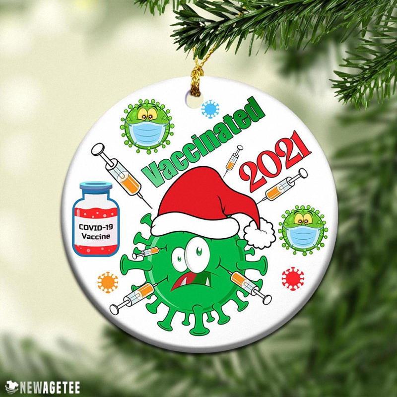 Covid 19 Vaccine Merry Christmas 2021 Ornament 1