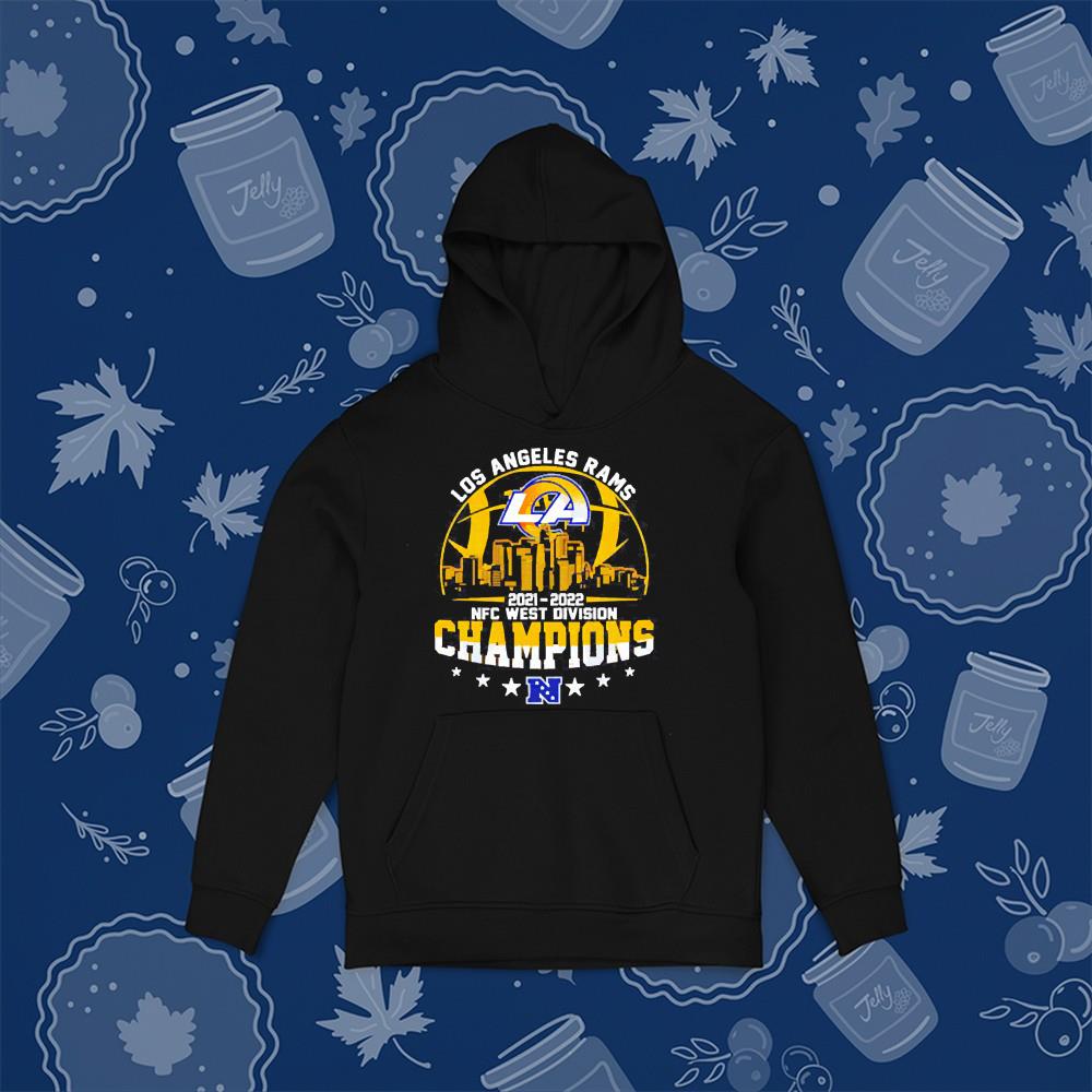 hue1002 los angeles rams 2021 2022 nfc west division champions nfl football shirt hoodie - Los Angeles Rams 2021 2022 Nfc West Division Champions Nfl Football Shirt