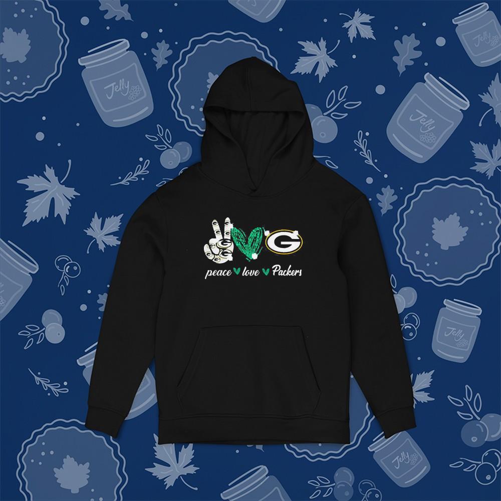 Peace Love Green Bay Packers logo shirt 1