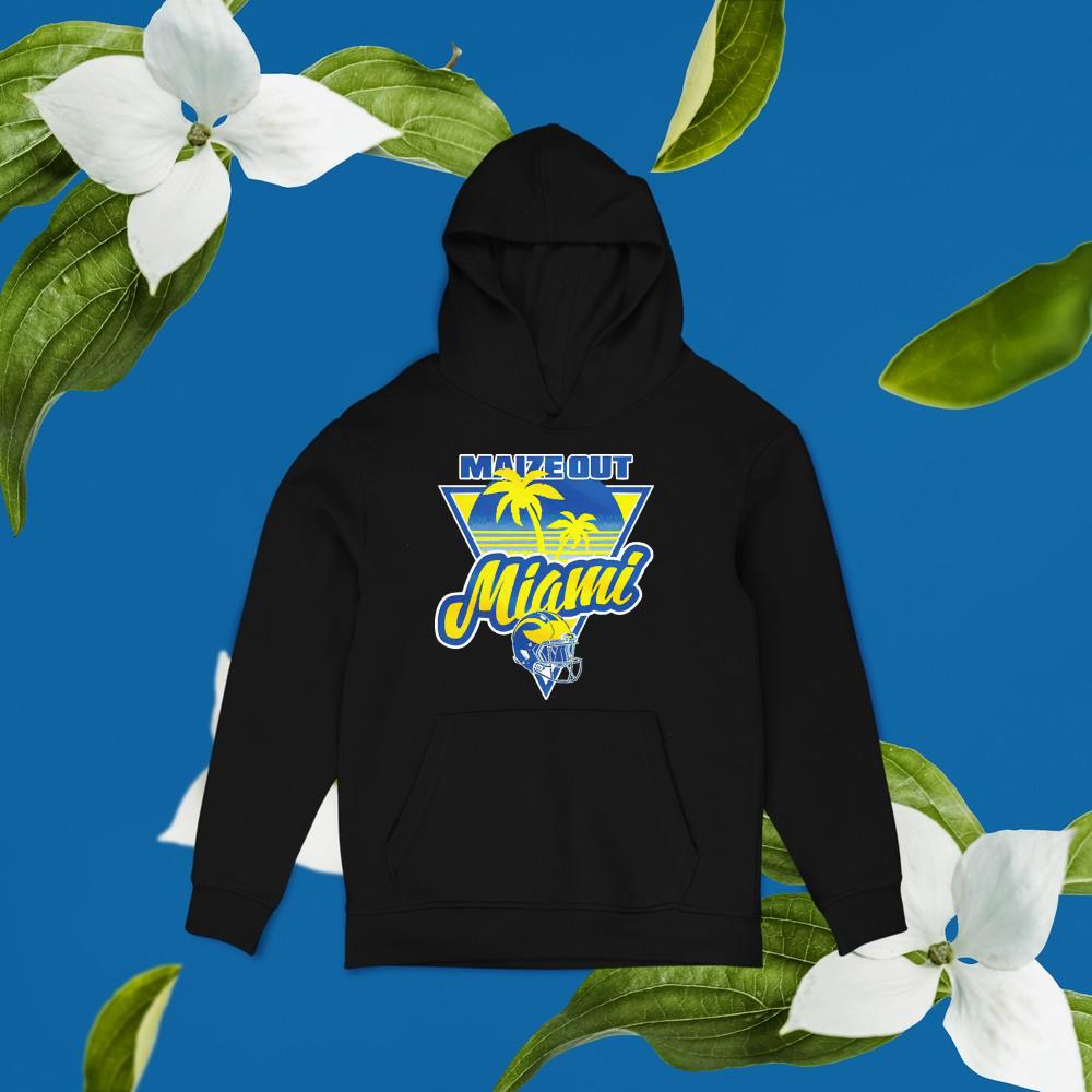hue1003 michigan maize out miami shirt hoodie - Michigan Maize out Miami shirt