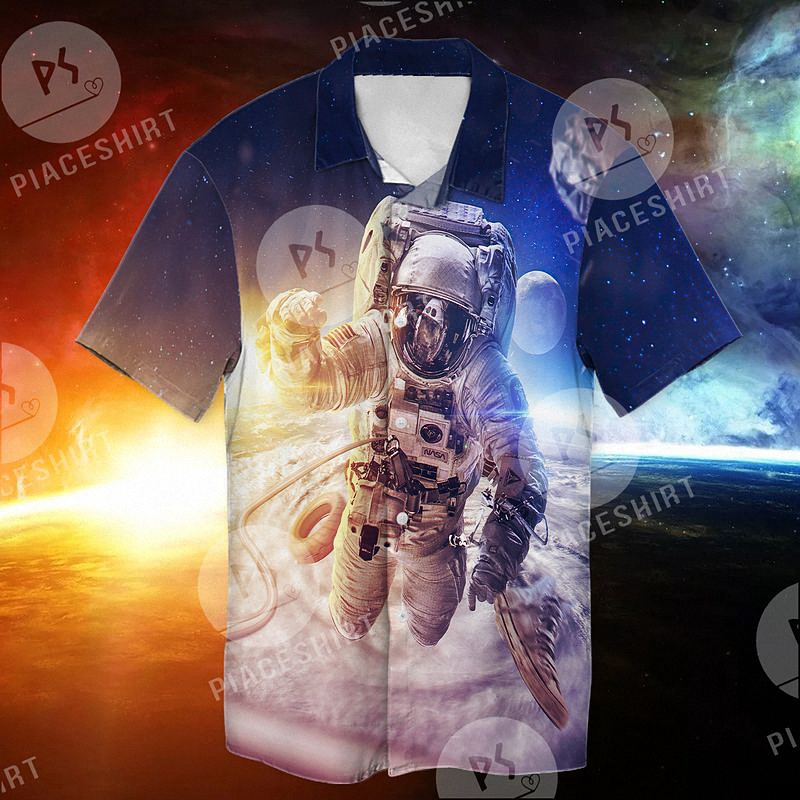 3D Space Astronauts Fly In Space Shirt 2