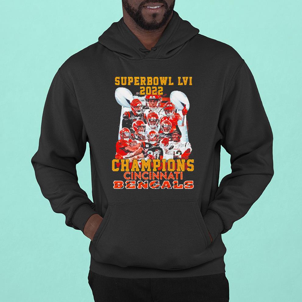 hue1102 super bowl lvi 2022 champions cincinnati bengals signatures shirt hoodie - Super Bowl Lvi 2022 Champions Cincinnati Bengals Signatures Shirt