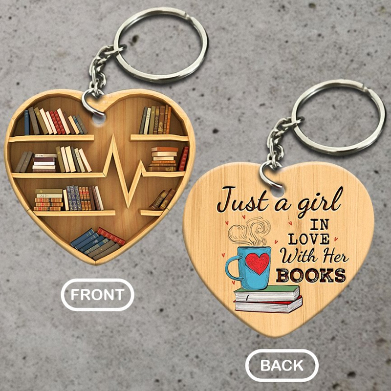 Just A Girl In Love With Her Books Special Gift Keychain 1