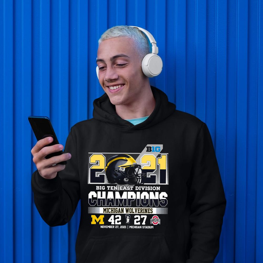 B1G 2021 Big Ten East Division Champions Michigan Wolverines 42 27 Ohiostate Shirt 1