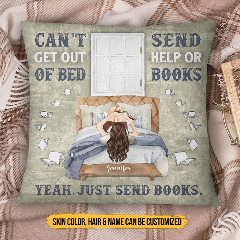 Just Send Books Reading - Personalized Custom Pillow 6