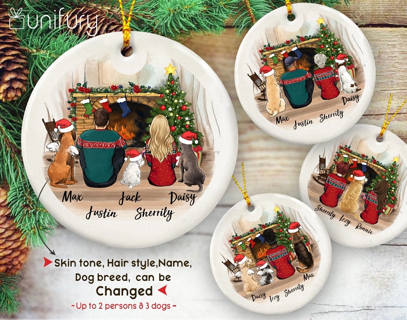 Personalized dog Christmas Ceramic Ornament gifts for dog lovers 7