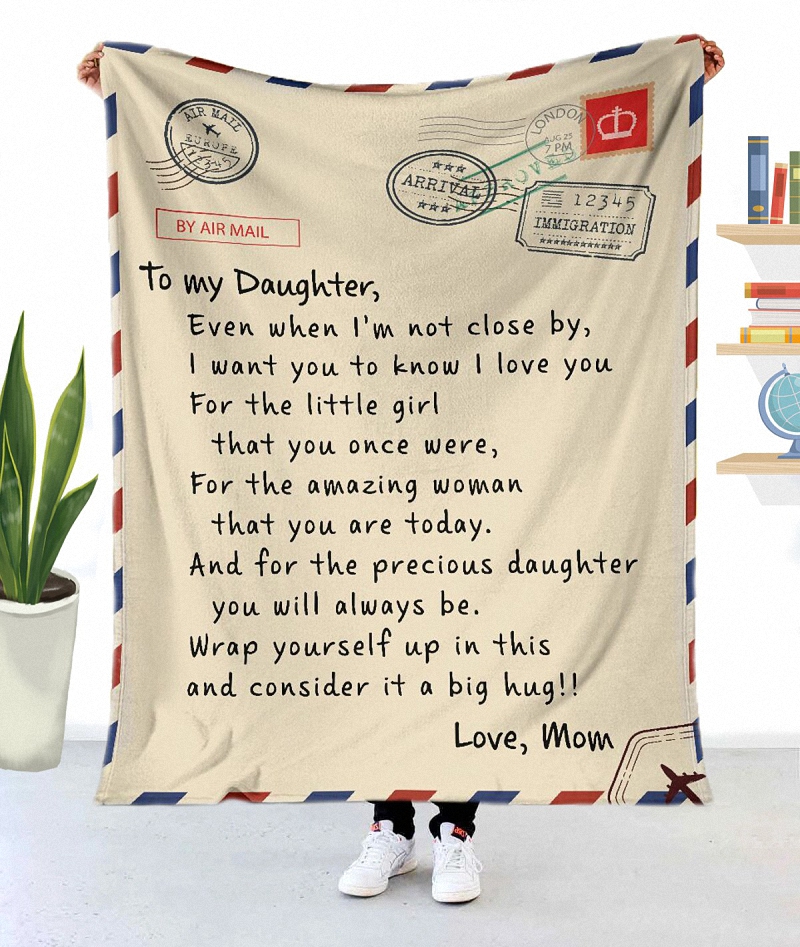To My Daughter Message Blanket 1