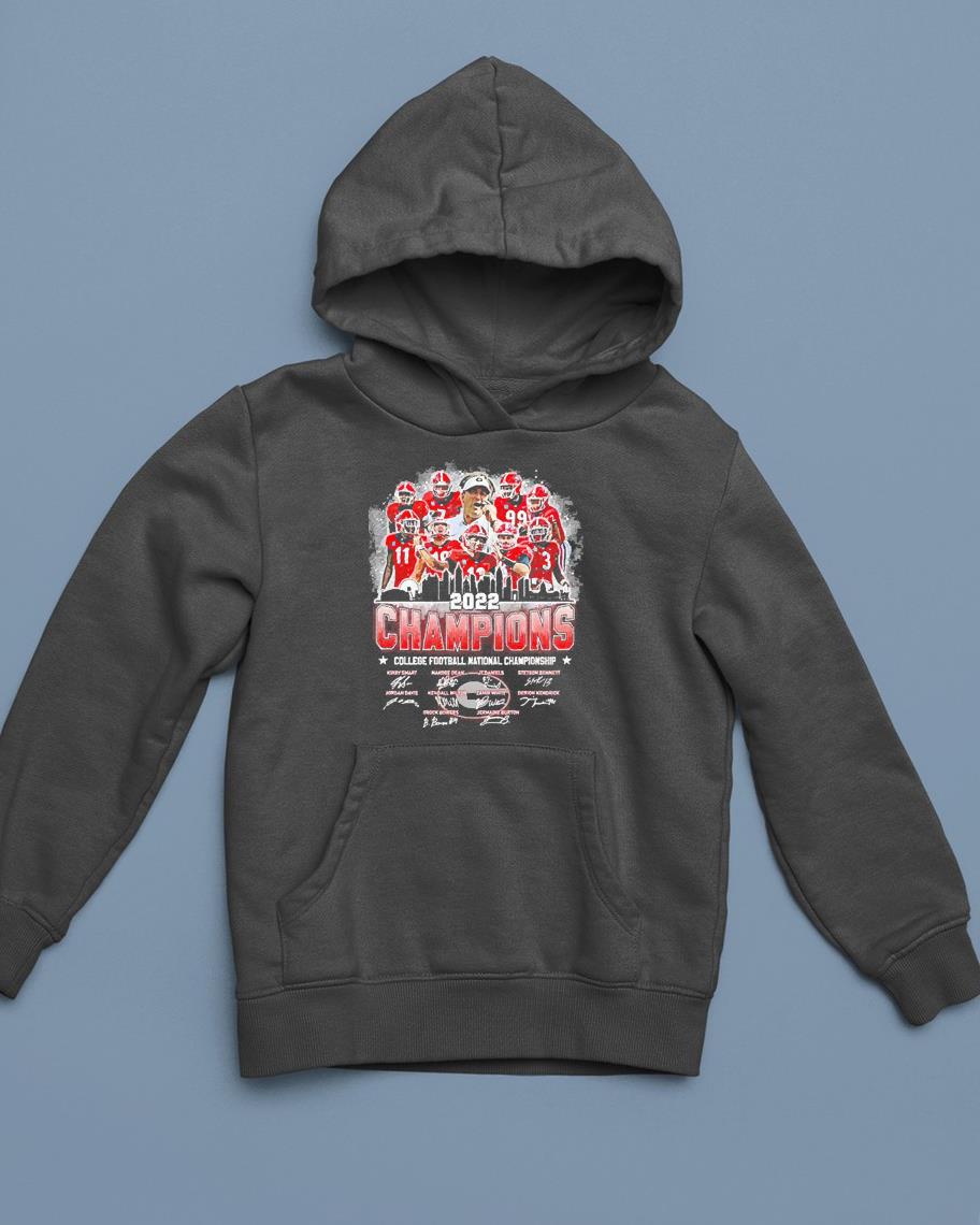 Georgia Bulldogs 2022 Champions College Football National Championship signatures shirt 1 Independencedayshirt News