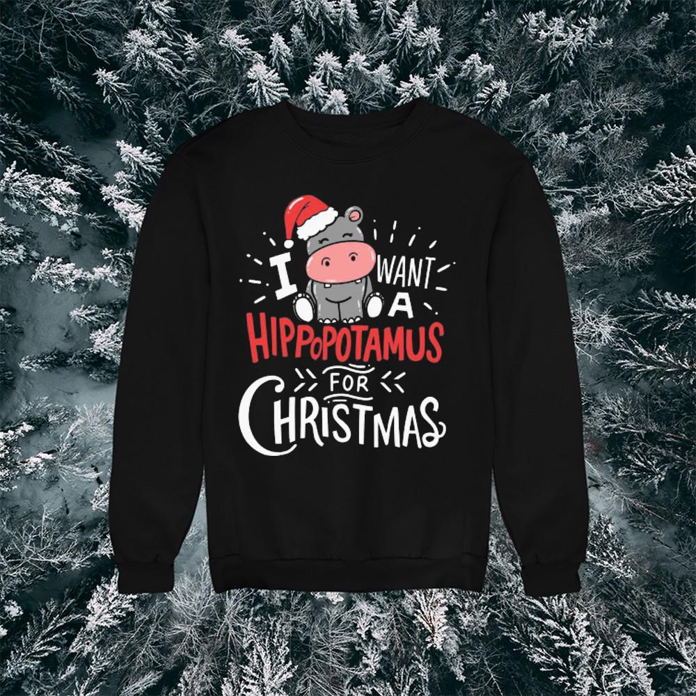 I want a Hippopotamus for Christmas T-shirt 1
