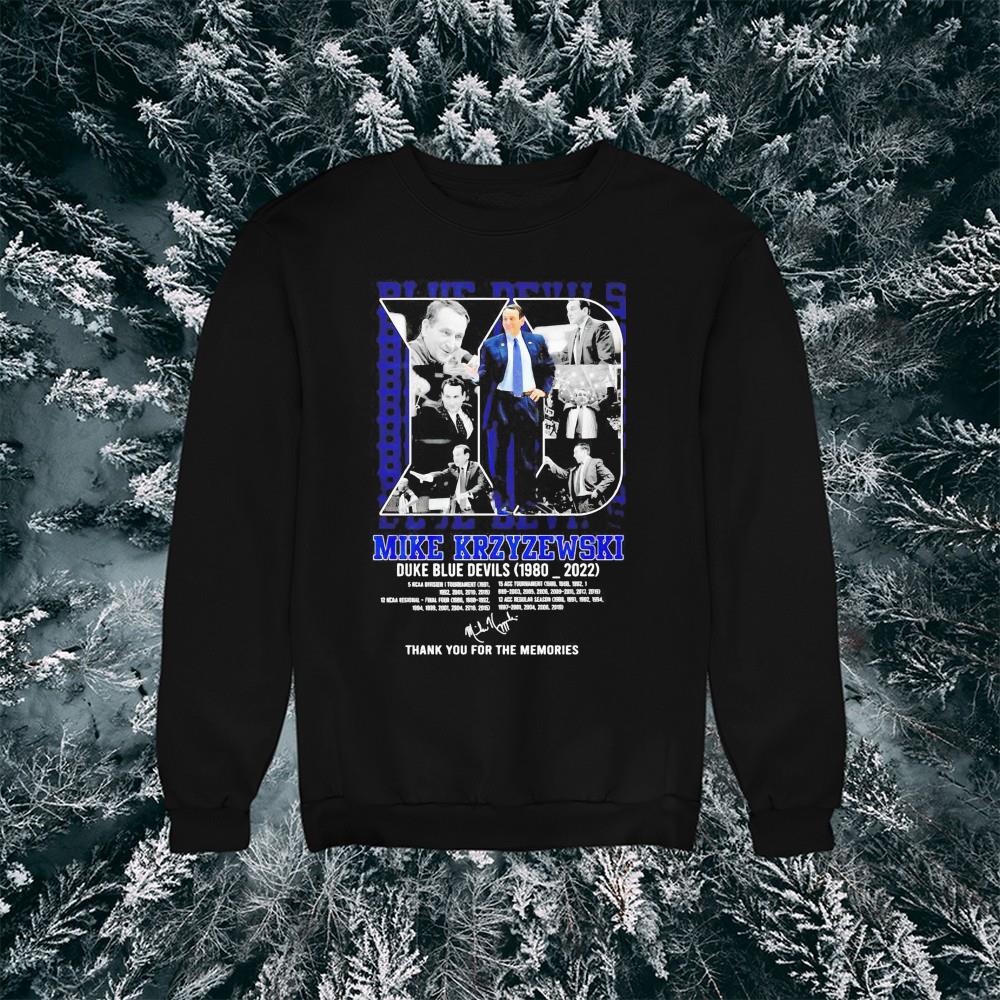 Mike Krzyzewski Duke Blue Devils 1980 2022 thank you for the memories shirt 1