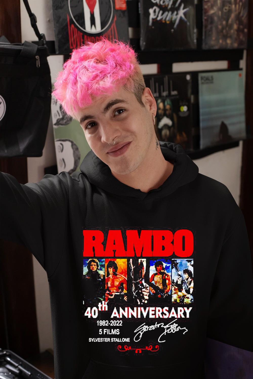 Rambo 40th Anniversary 1982-2022 5 films signature shirt 1 Starwars News