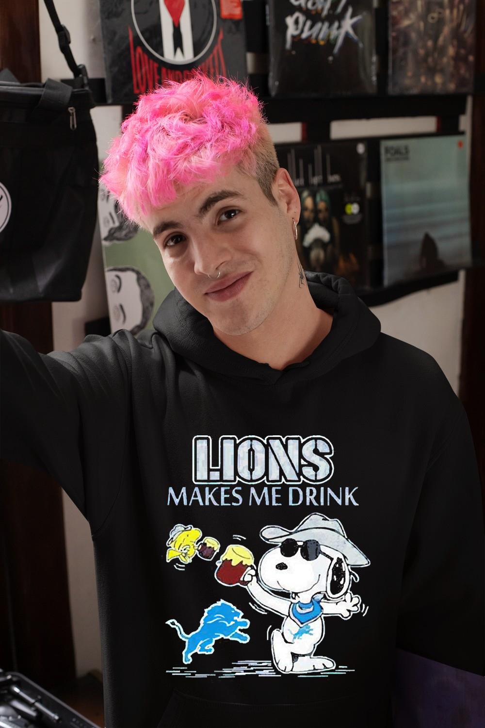 Snoopy And Woodstock Detroit Lions Makes Me Drink Beer Shirt 1 Marvelcomicsteeshirt News