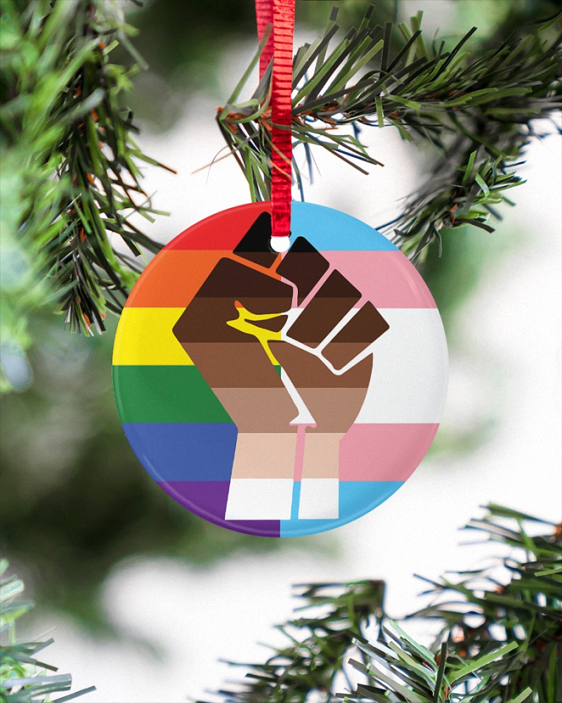 Resist pride BLM Circle Ornament 1