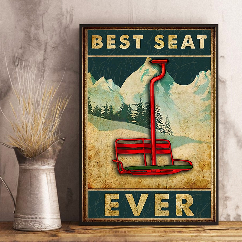 Skiing Best Seat Vertical Poster 9